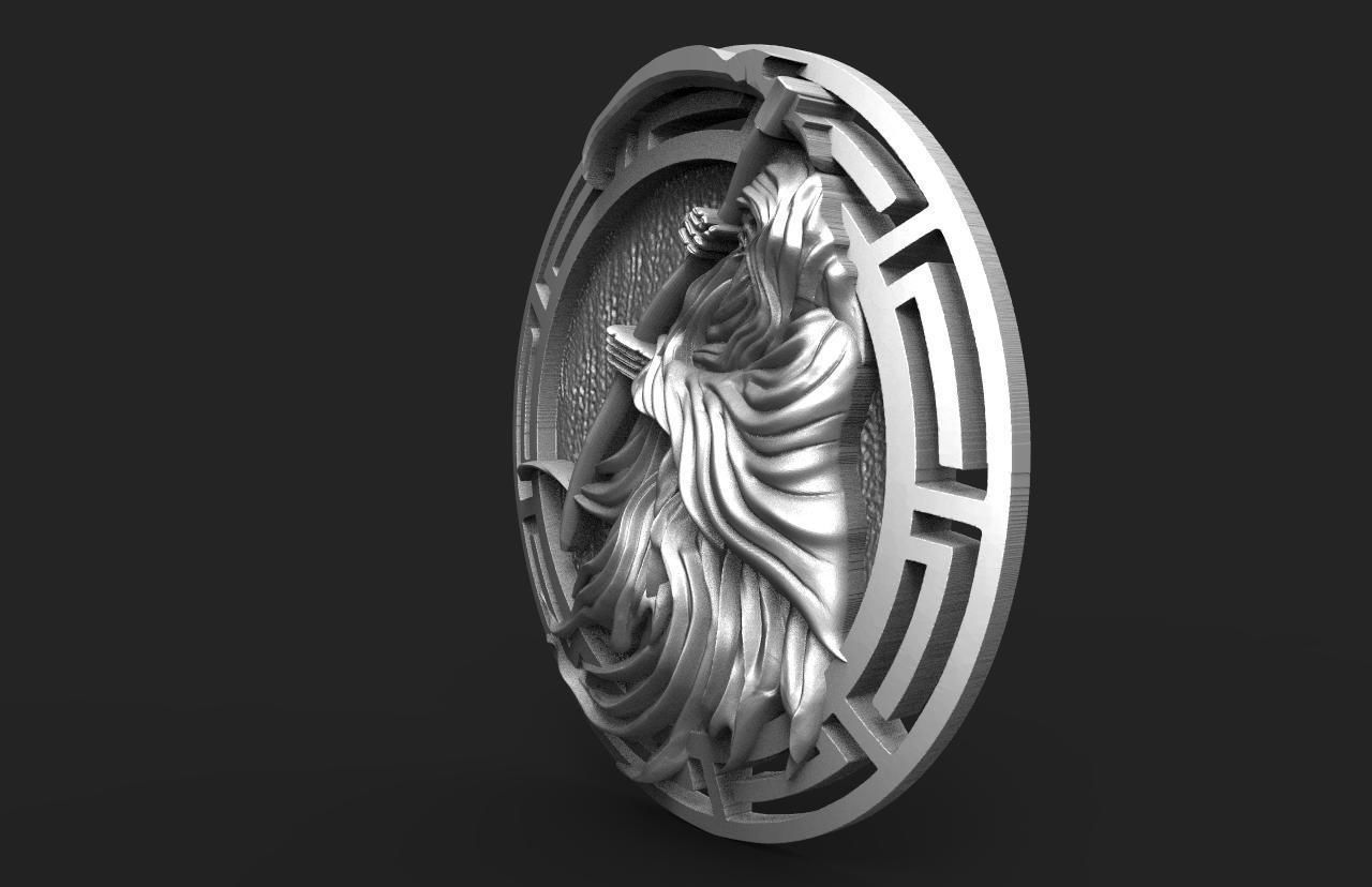 Grim reaper pendant 3D print model_5