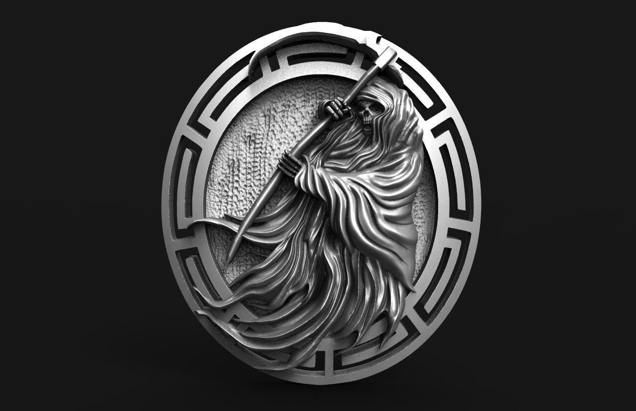 Grim reaper pendant 3D print model_4