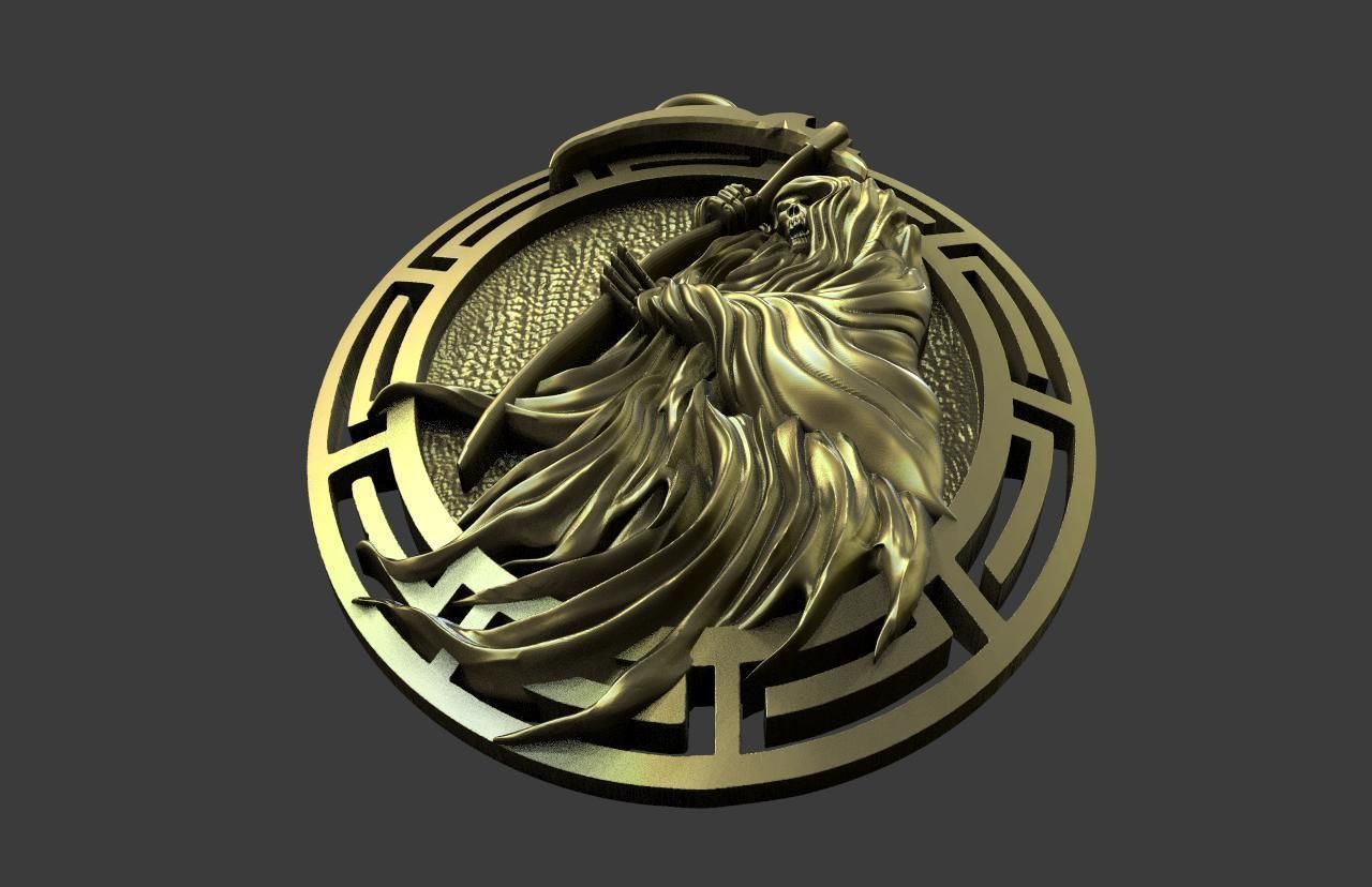 Grim reaper pendant 3D print model_3