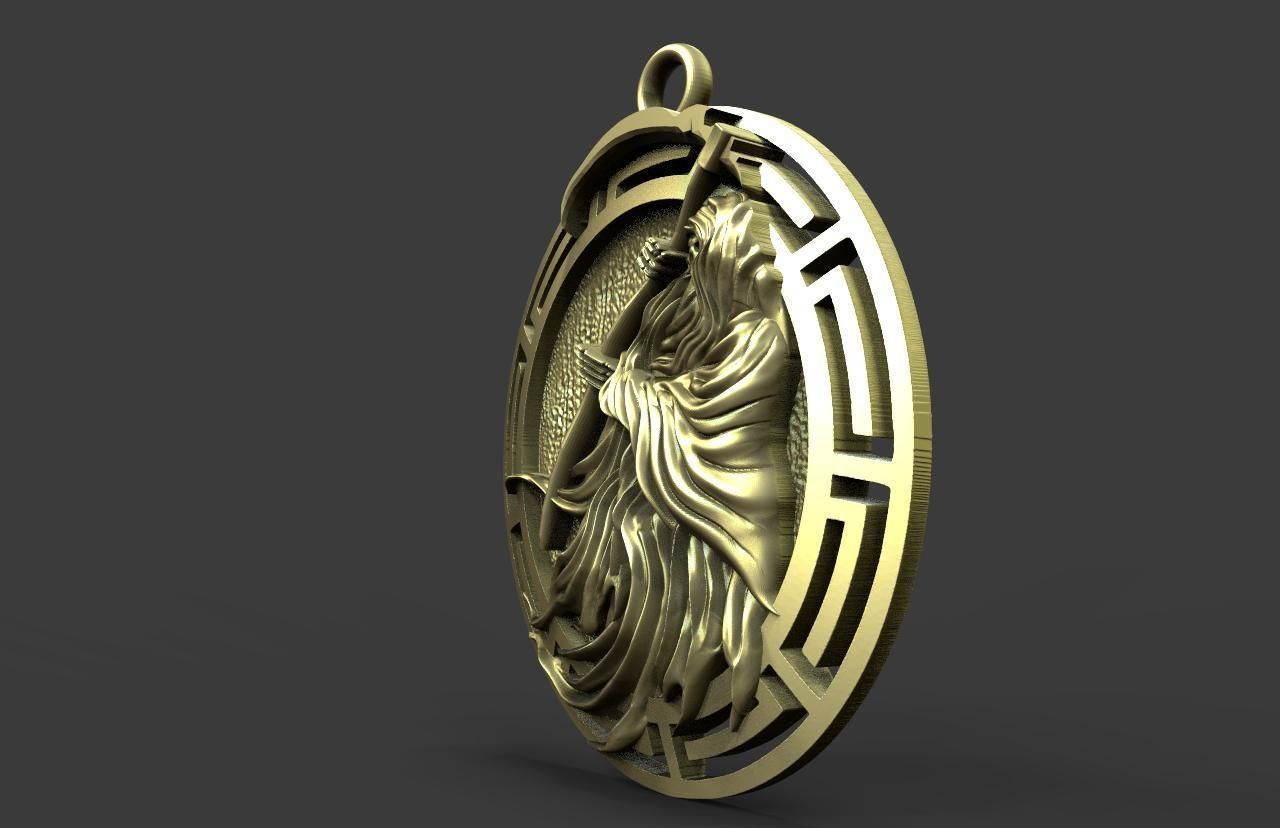 Grim reaper pendant 3D print model_2