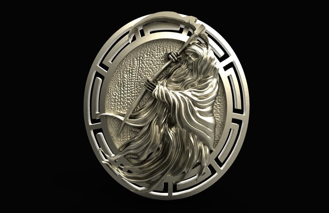 Grim reaper pendant 3D print model_8