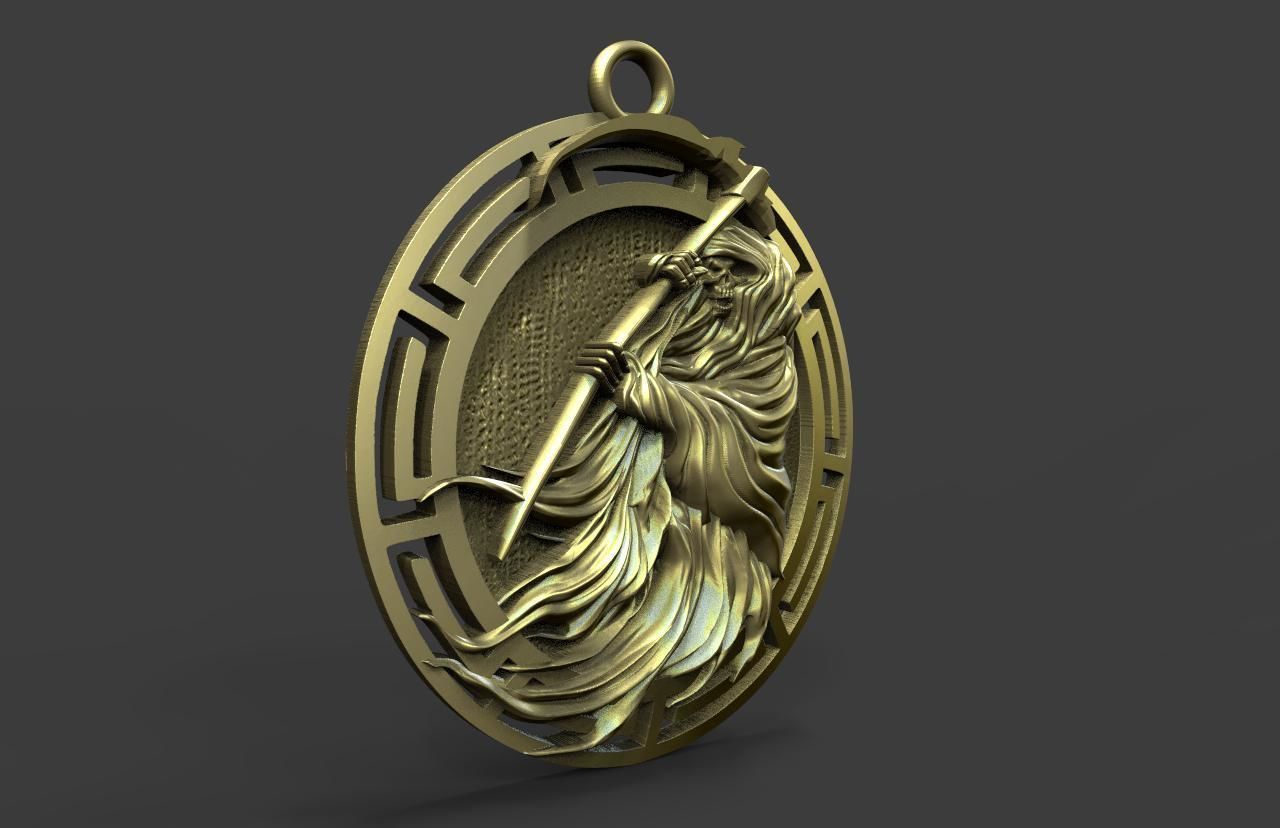 Grim reaper pendant 3D print model_1