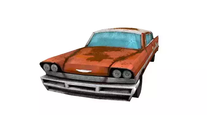 OLD Rusty Car Low-poly 3D model