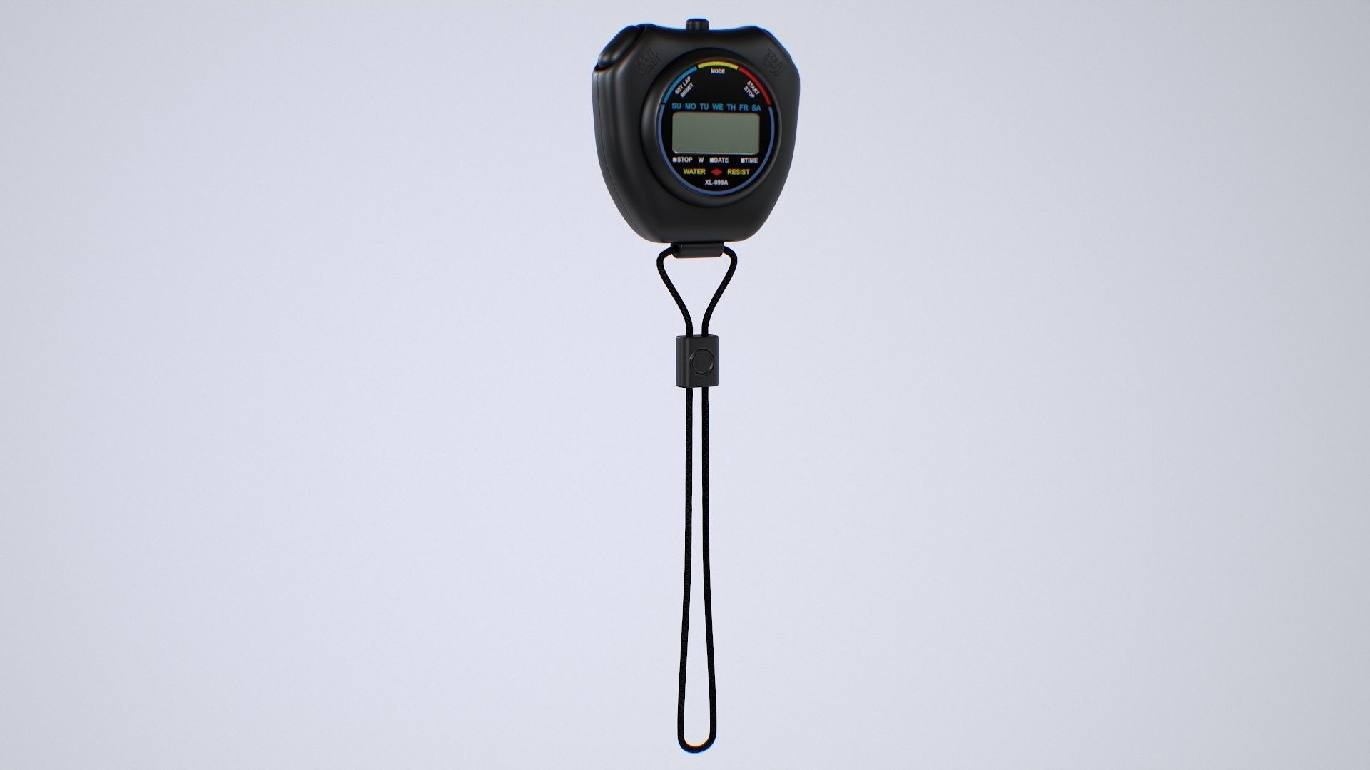 Stopwatch digital thermometer with cord Low-poly 3D model_18