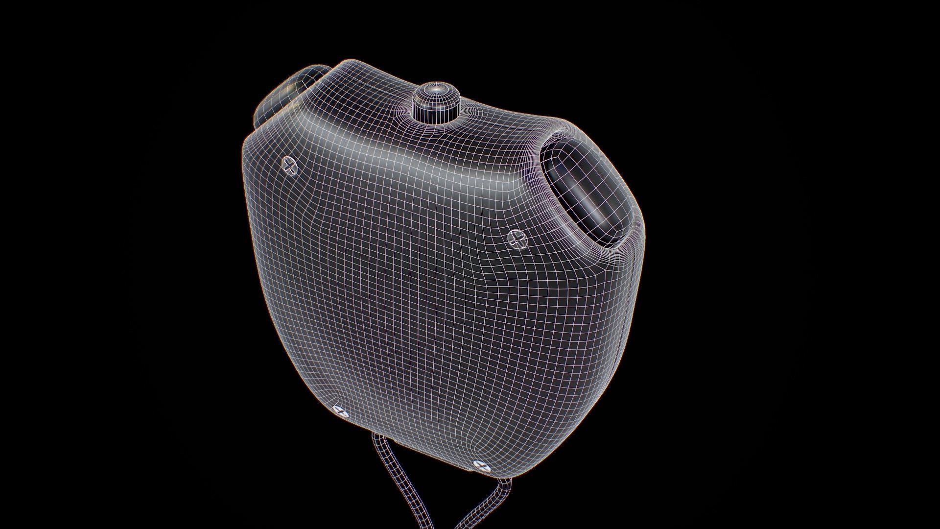 Stopwatch digital thermometer with cord Low-poly 3D model_23