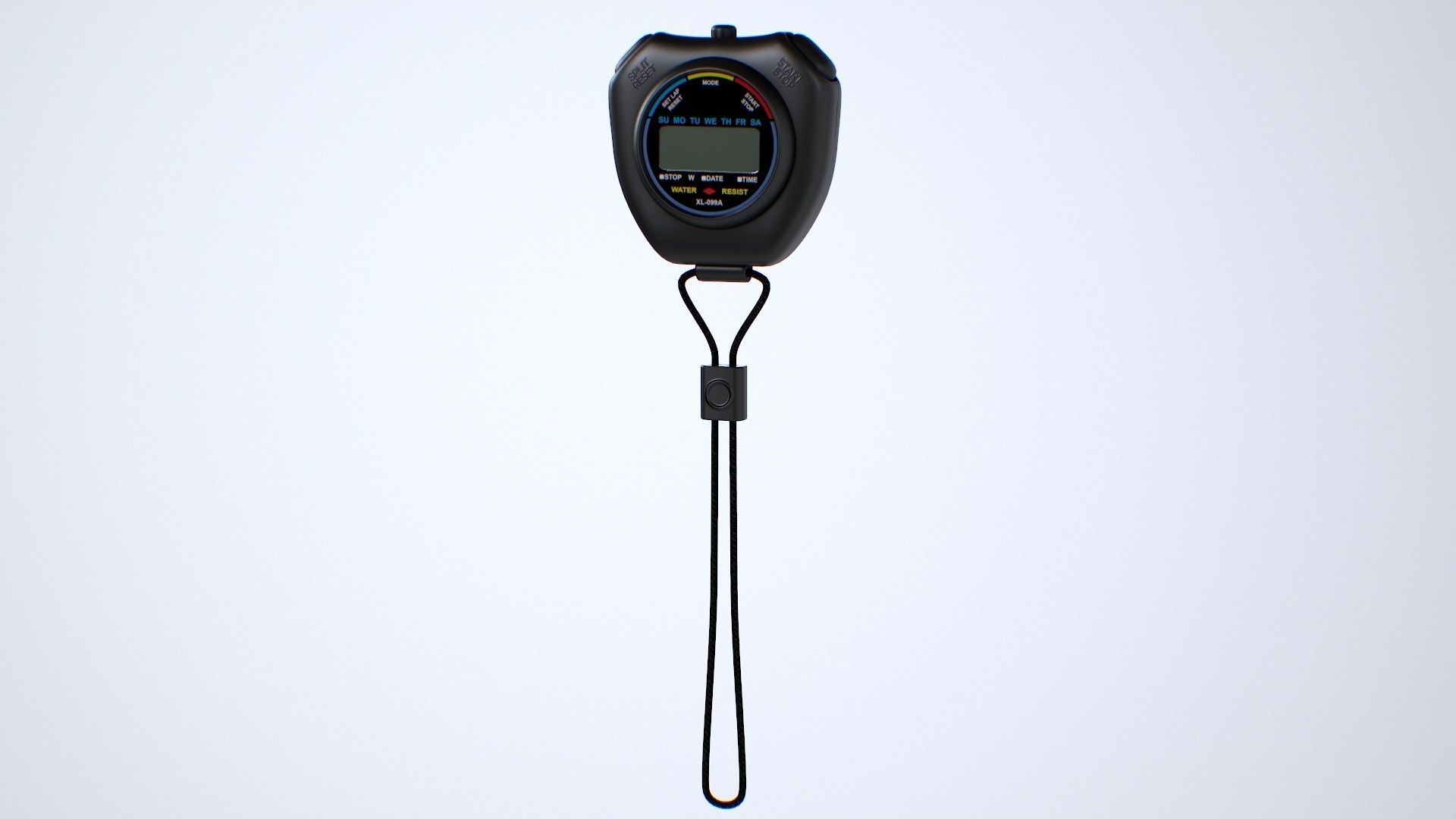Stopwatch digital thermometer with cord Low-poly 3D model_17