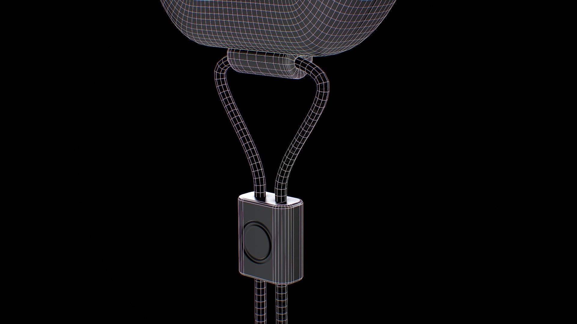 Stopwatch digital thermometer with cord Low-poly 3D model_24