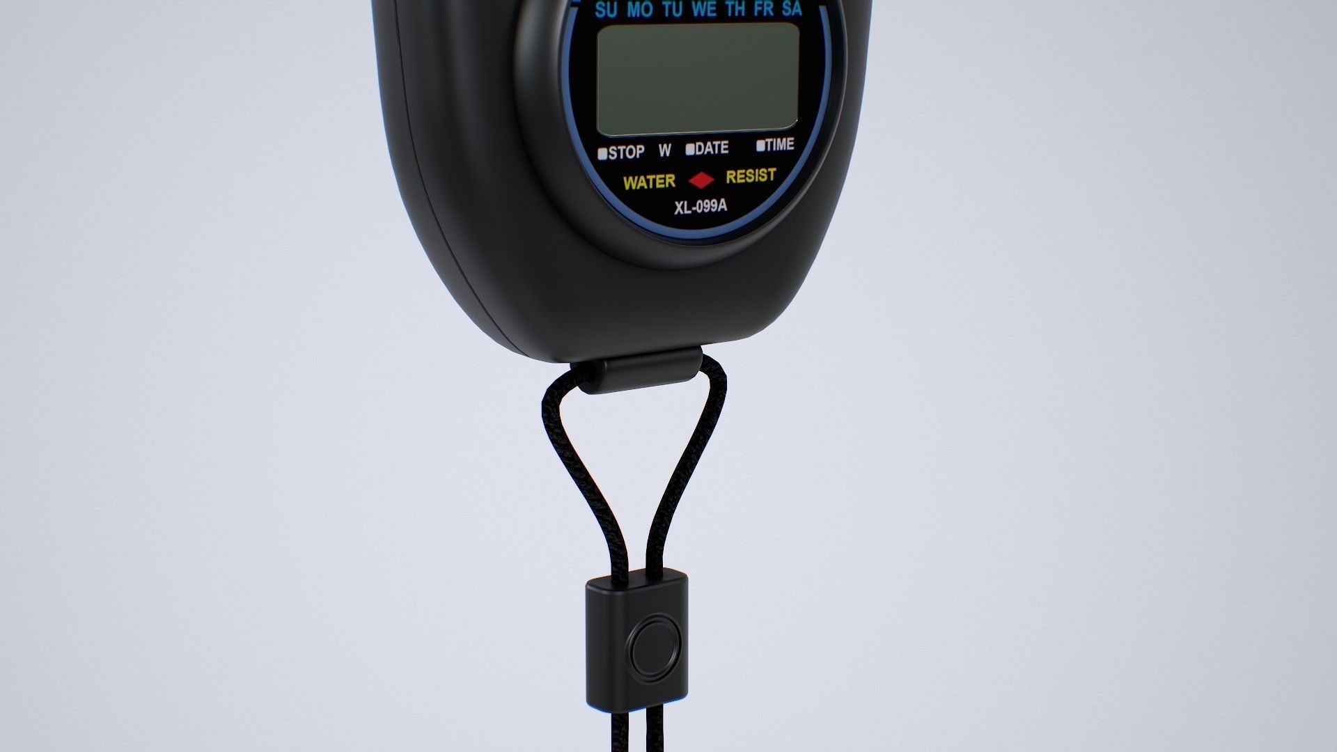 Stopwatch digital thermometer with cord Low-poly 3D model_15