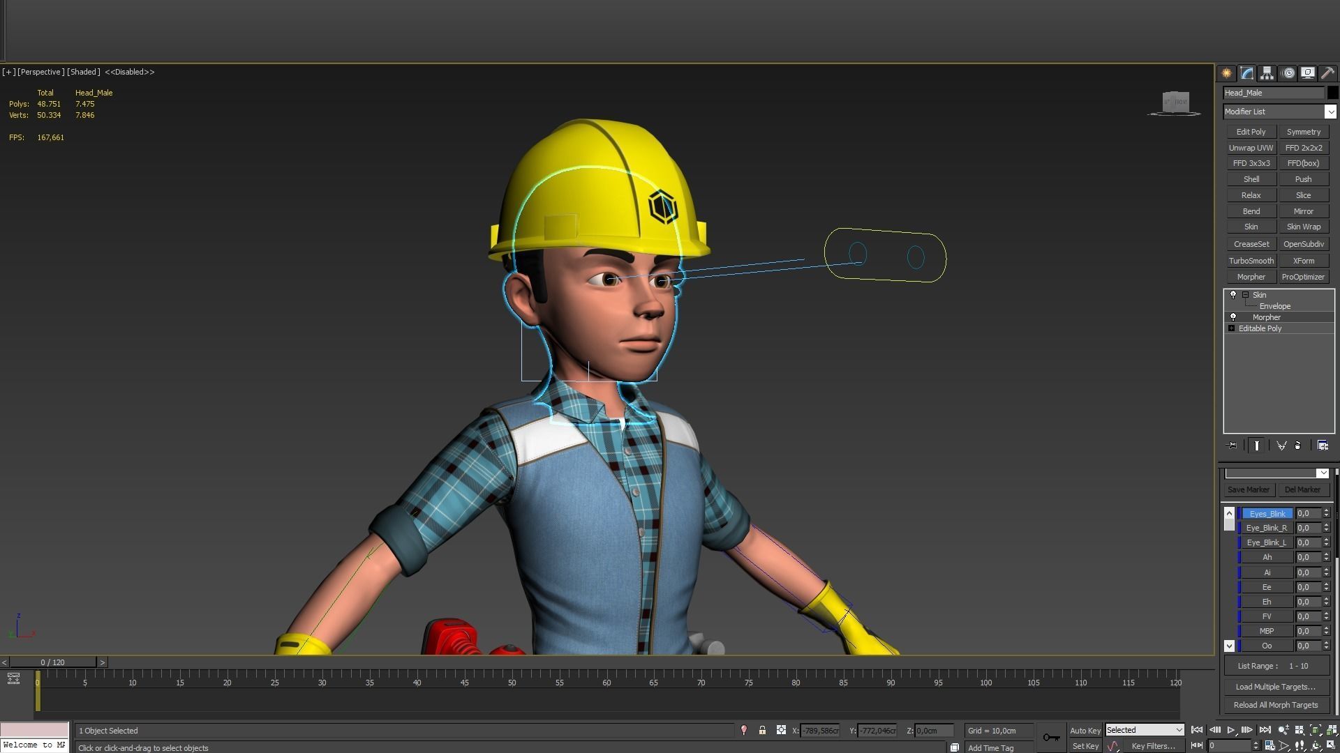 Builder construction worker Low-poly 3D model_24