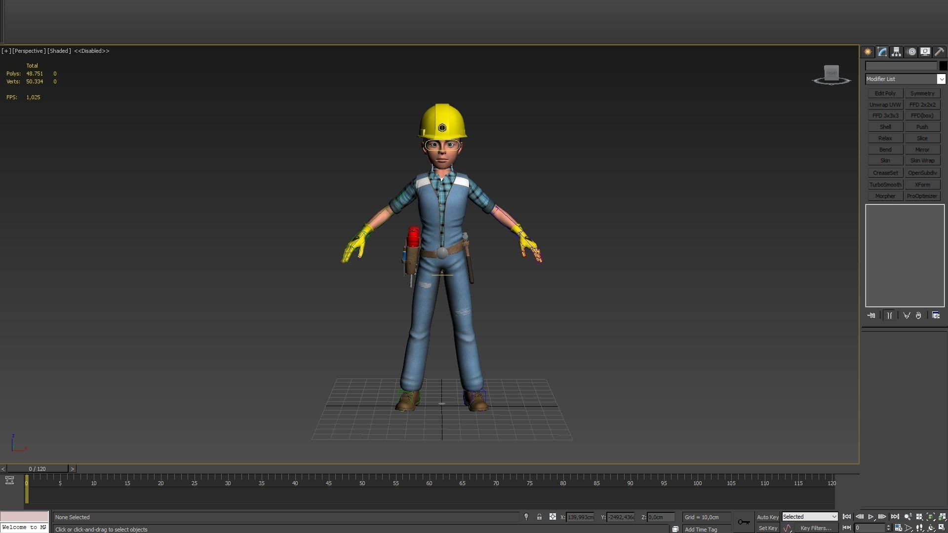 Builder construction worker Low-poly 3D model_21