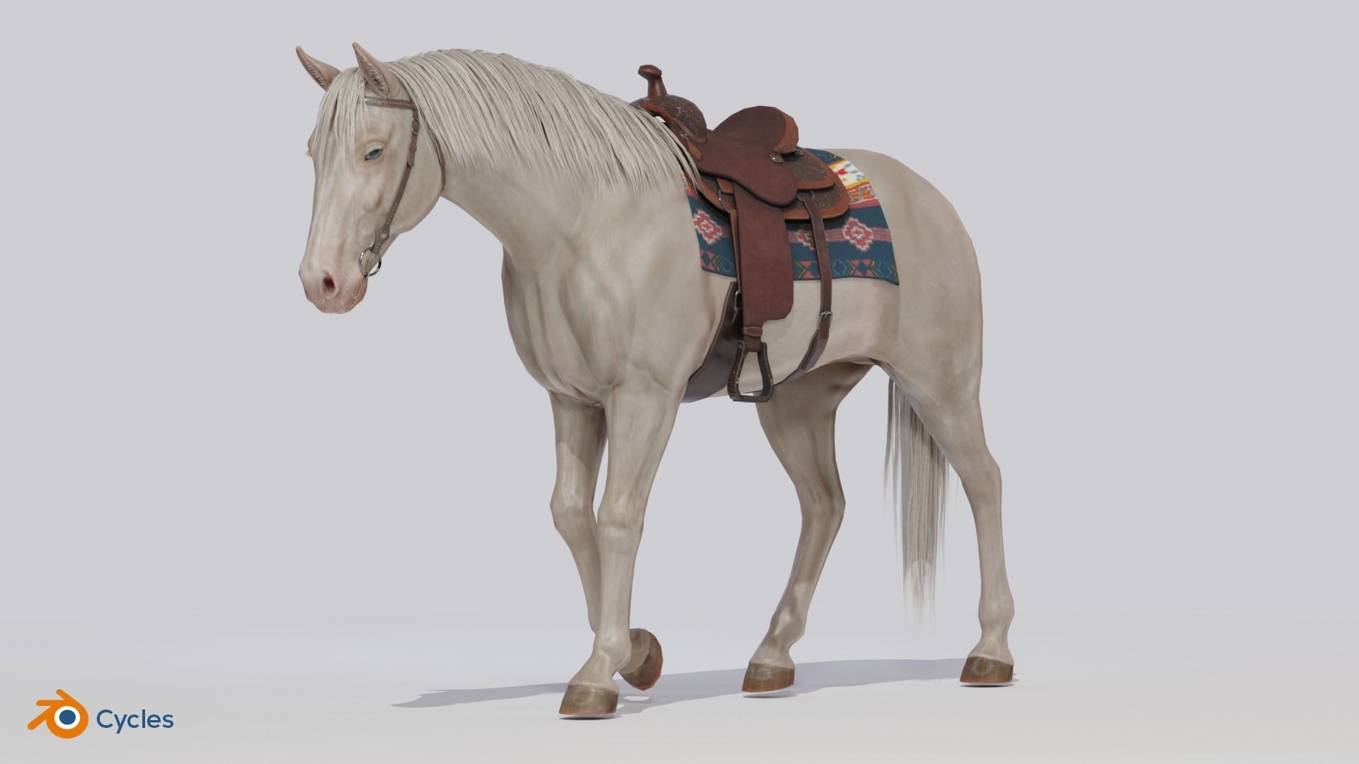 Horse Herd - Low poly animated game-ready Horse and  control rig Low-poly 3D model_11