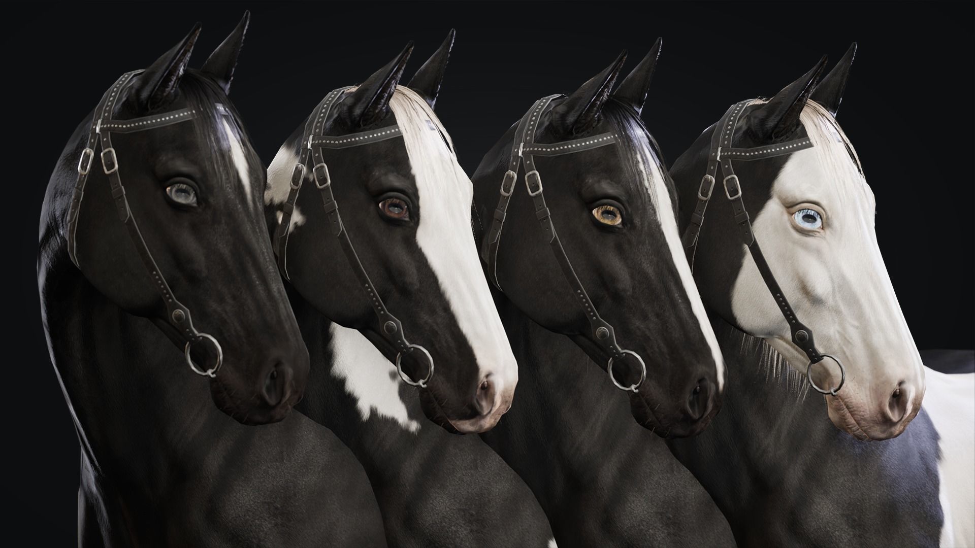 Horse Herd - Low poly animated game-ready Horse and  control rig Low-poly 3D model_15
