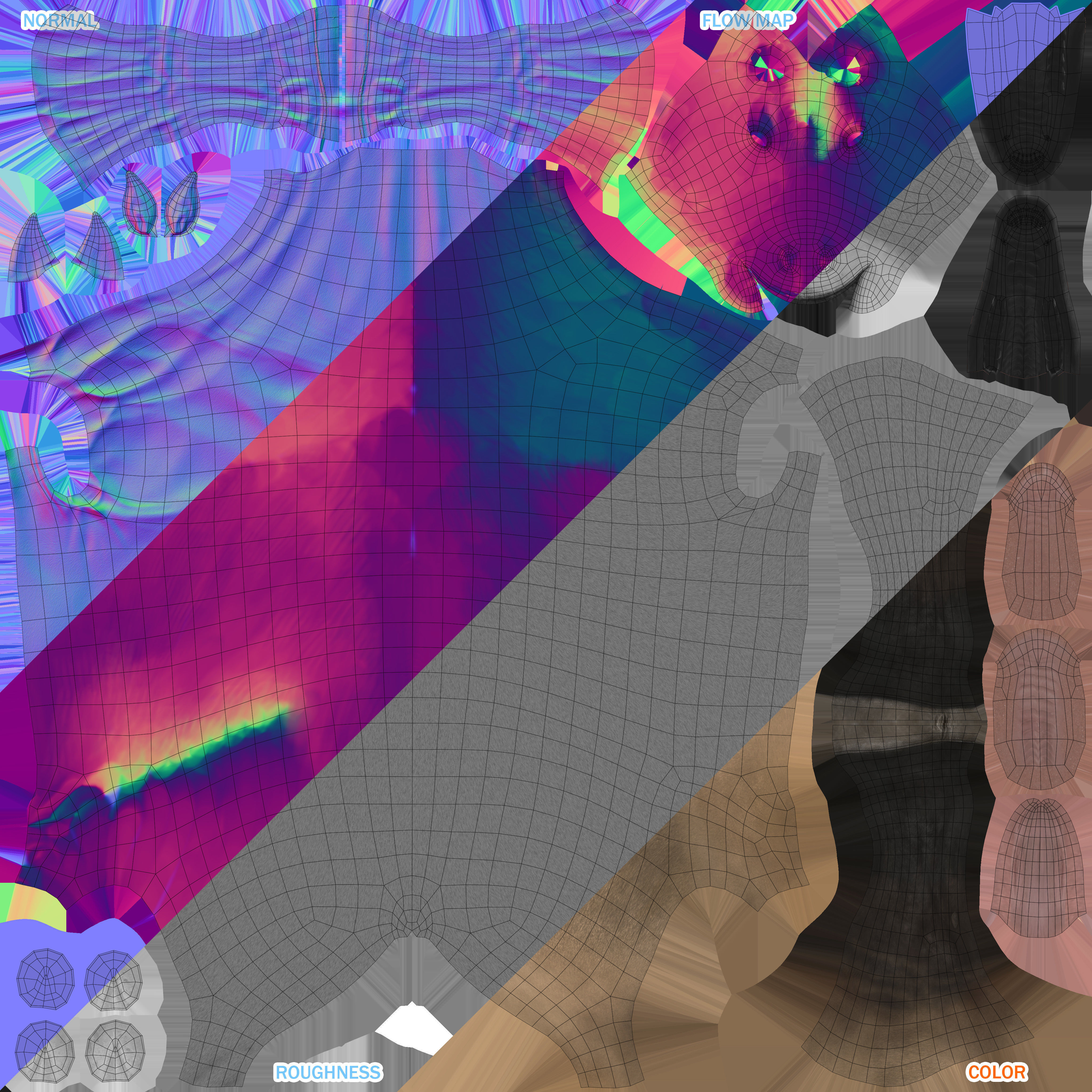 Horse Herd - Low poly animated game-ready Horse and  control rig Low-poly 3D model_6