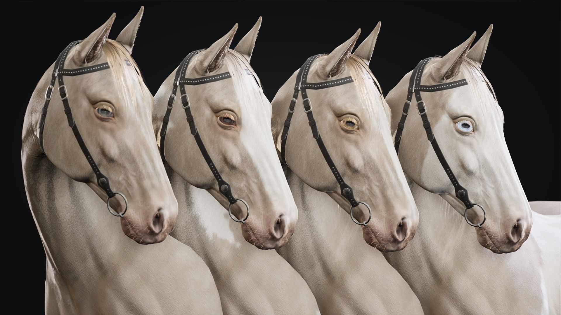 Horse Herd - Low poly animated game-ready Horse and  control rig Low-poly 3D model_19
