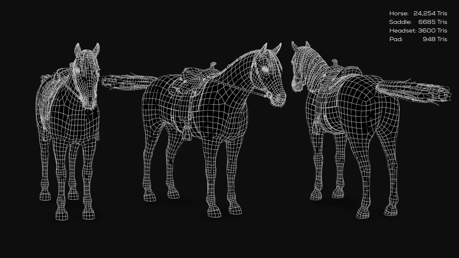 Horse Herd - Low poly animated game-ready Horse and  control rig Low-poly 3D model_4