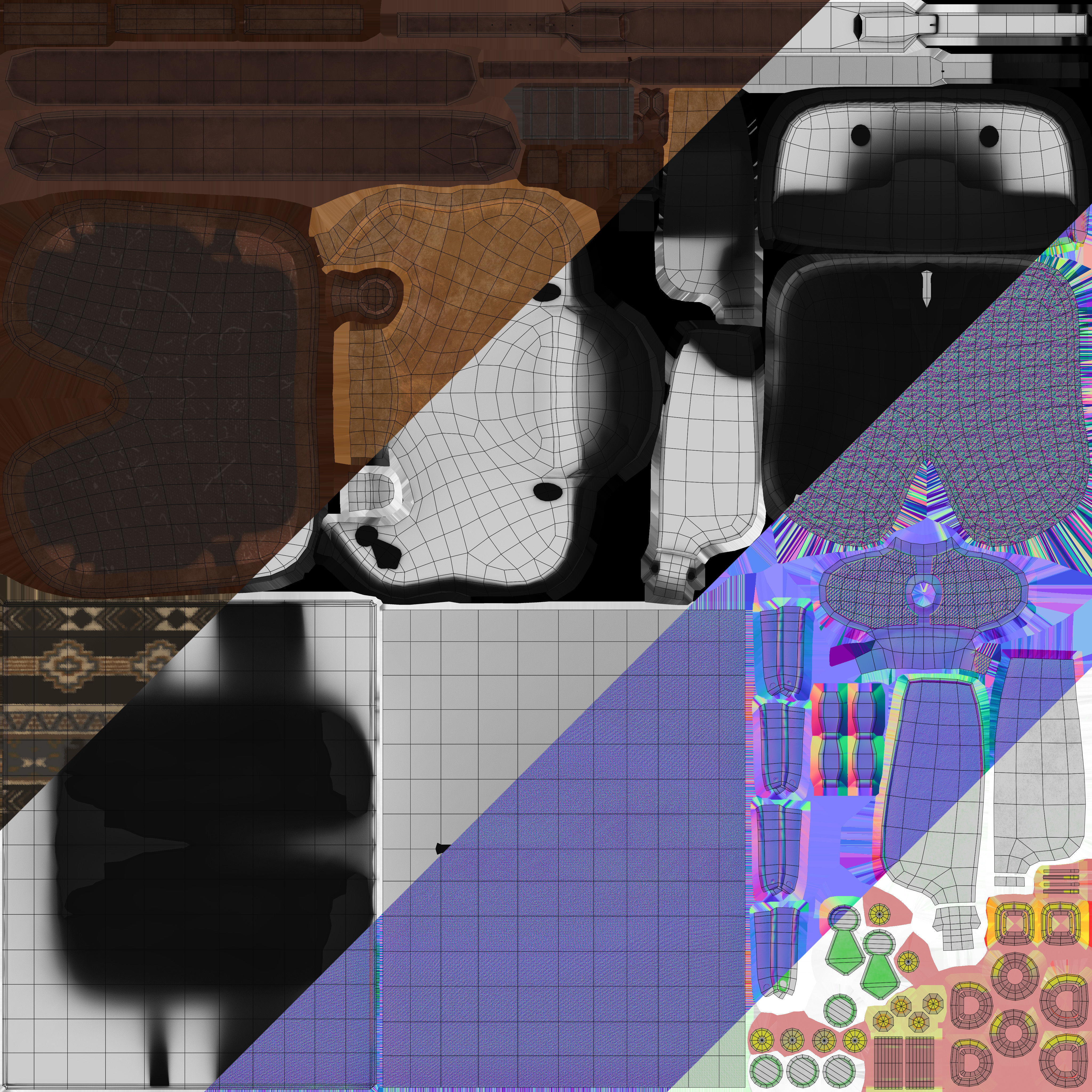 Horse Herd - Low poly animated game-ready Horse and  control rig Low-poly 3D model_7