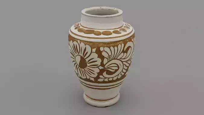 Clay vase Low-poly 3D model