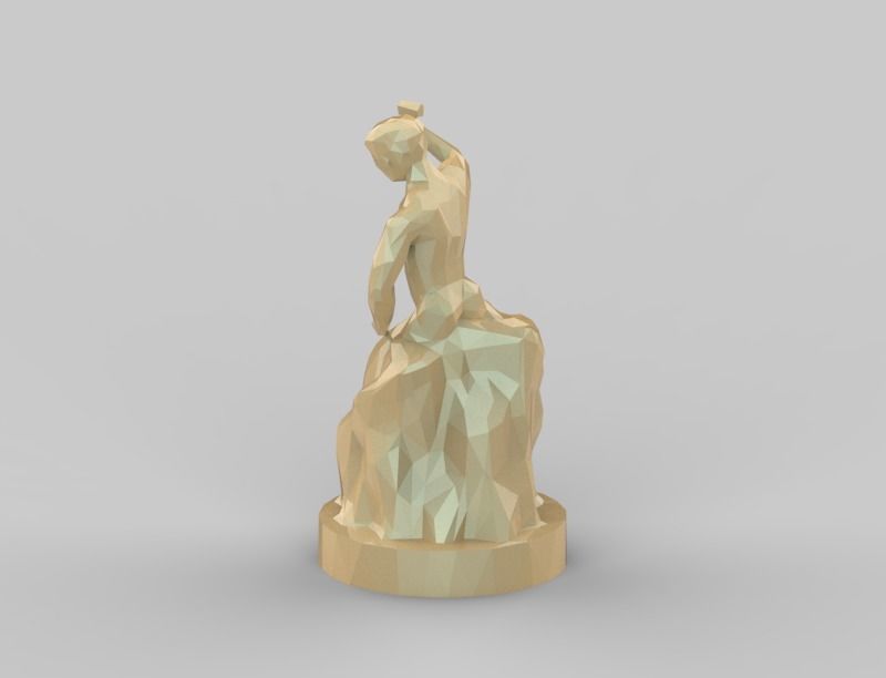 Polygonal Man Carving Himself Statue free 3D model 3D printable CGTrader