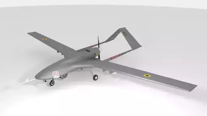 Bayraktar TB-2 UAV Ukrainian 3D model
