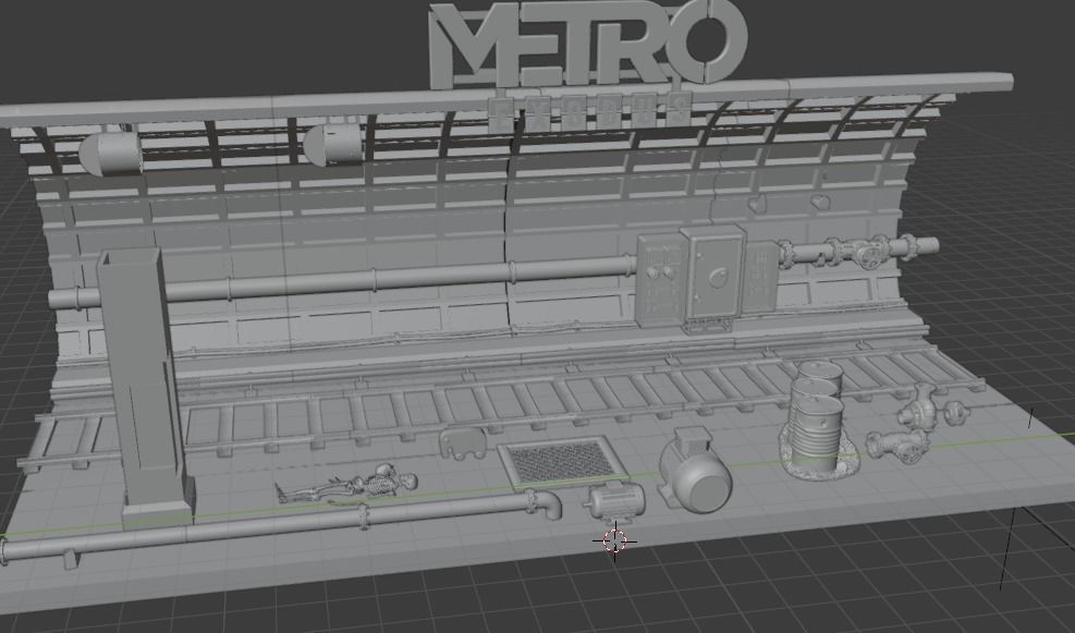 SUBWAY METRO Diorama READY TO PRINT 3D print model_12