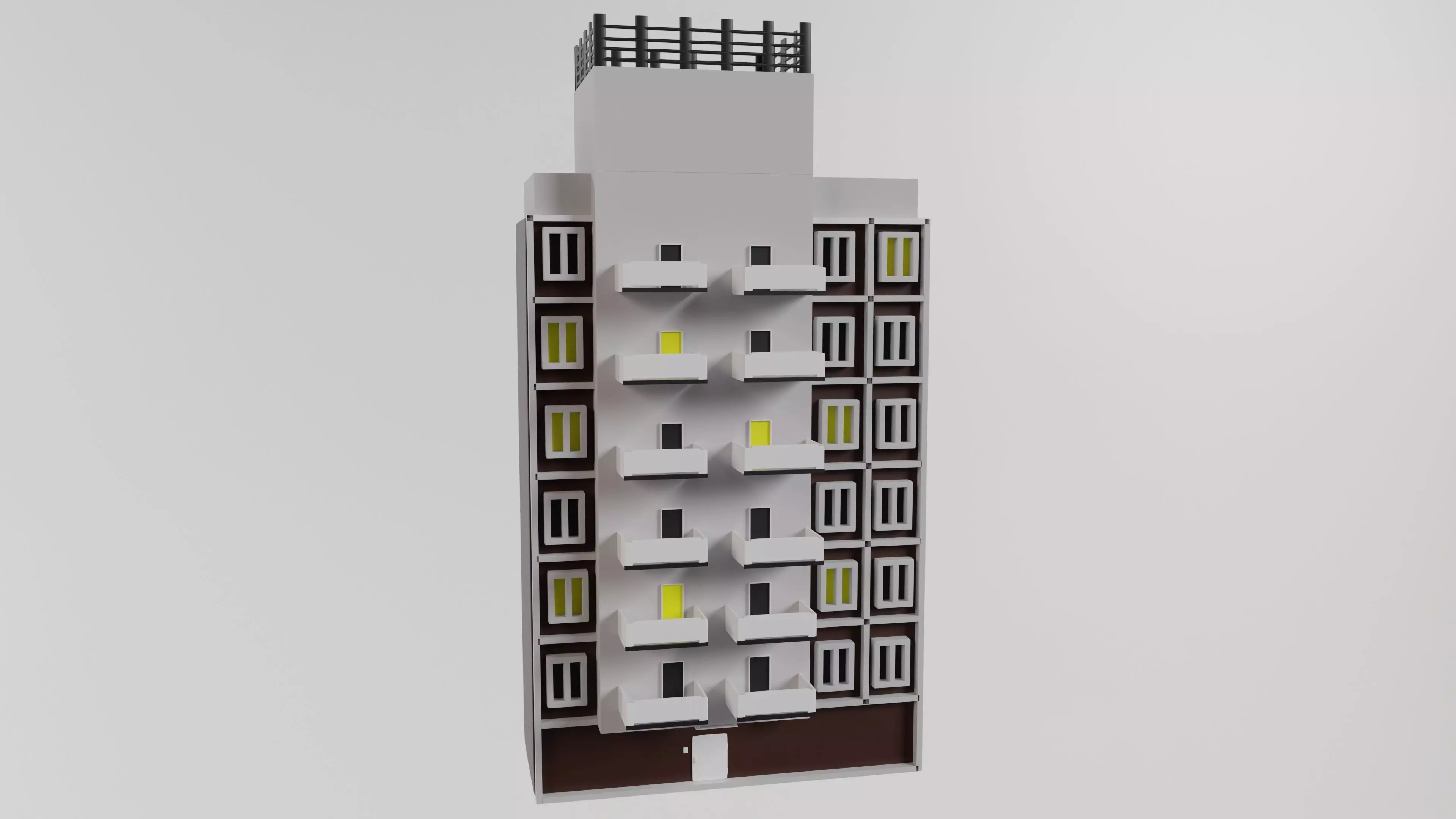 Monolithic multi-storey building 3D model_0
