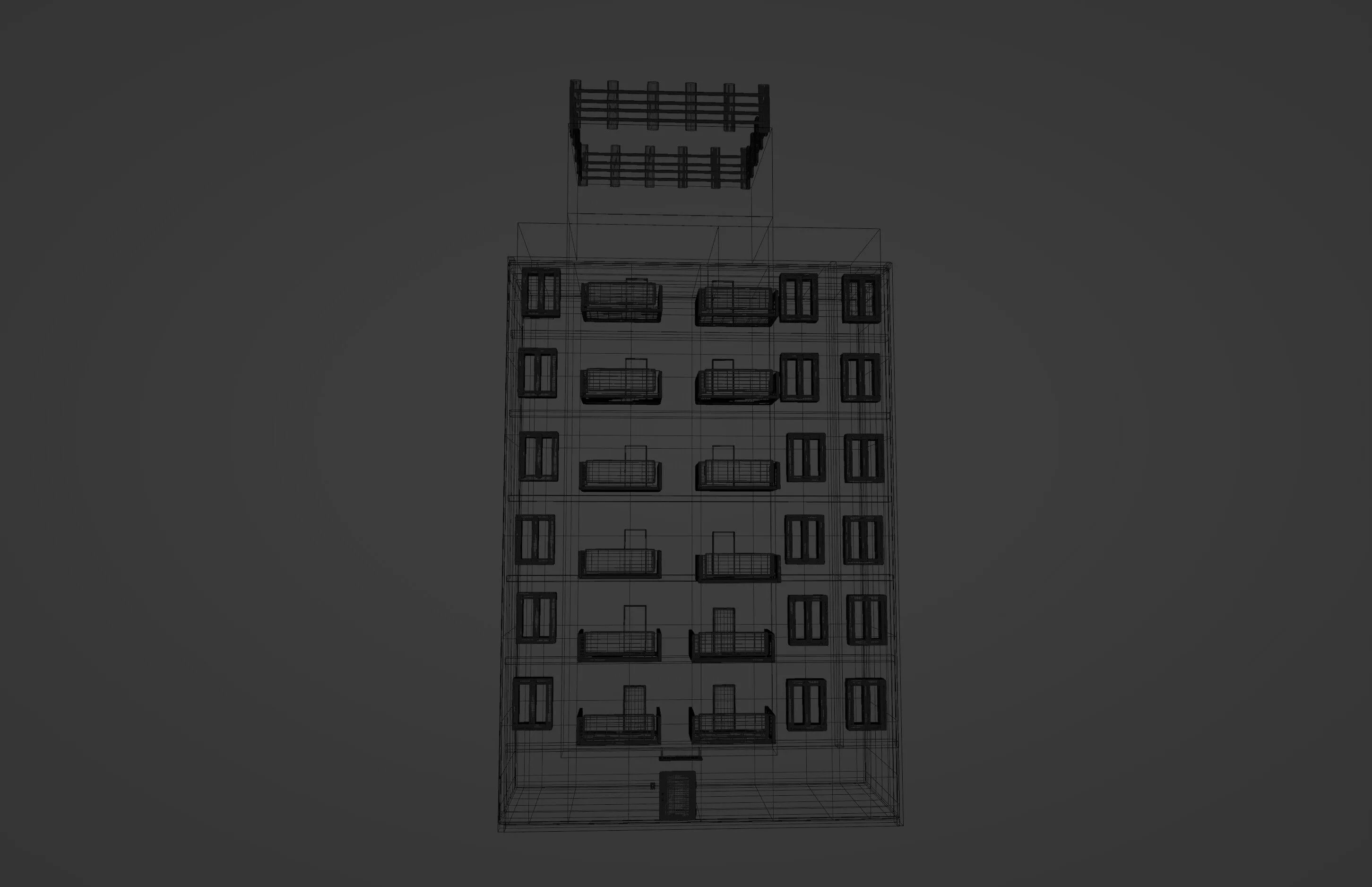 Monolithic multi-storey building 3D model
