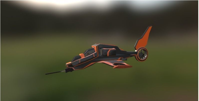 sci- fi spaceship LowPoly Low-poly 3D model_2