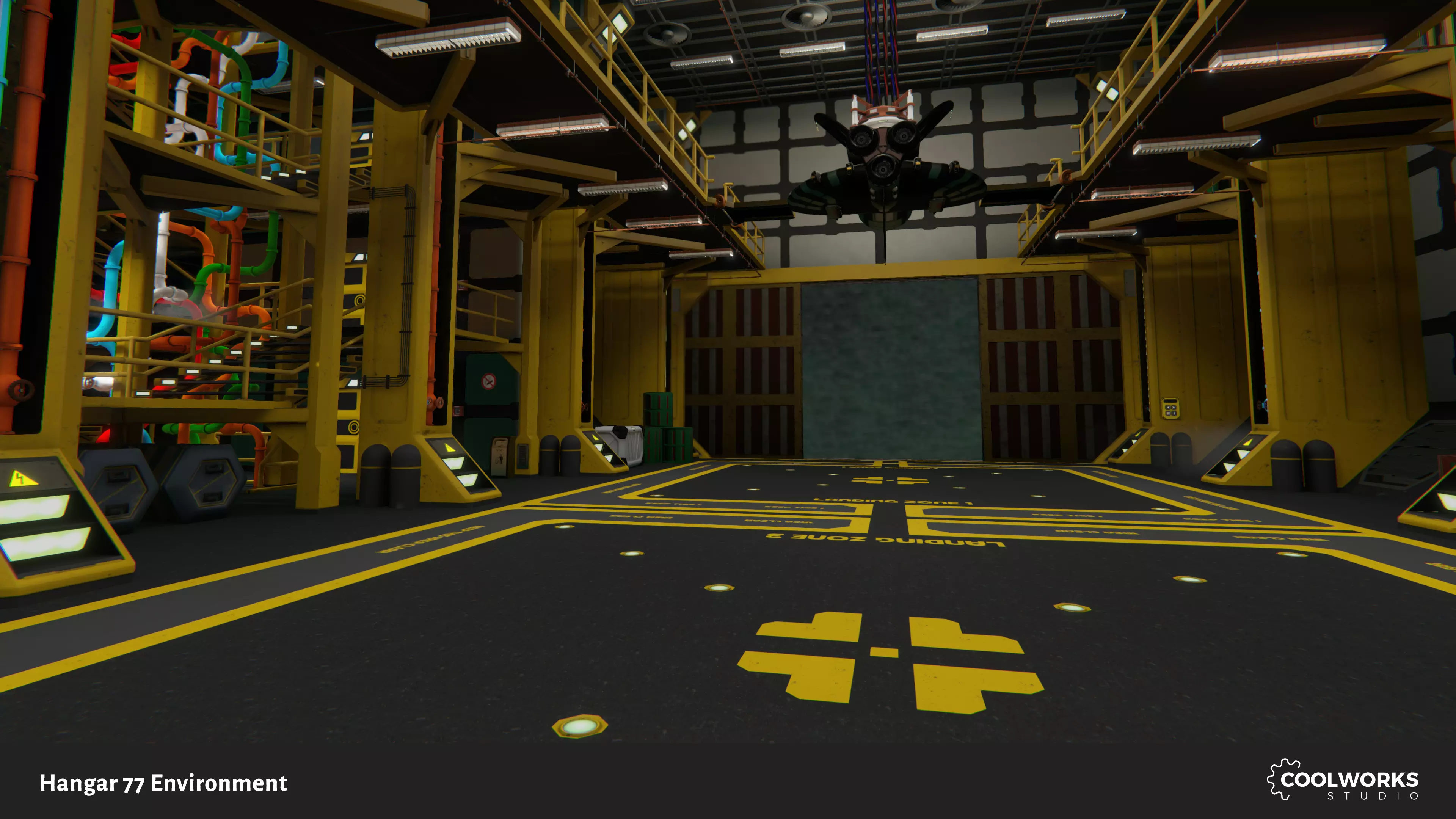 Hangar 77 Environment Tileset Low-poly 3D model_0