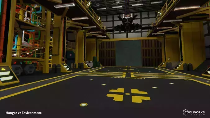 Hangar 77 Environment Tileset Low-poly 3D model