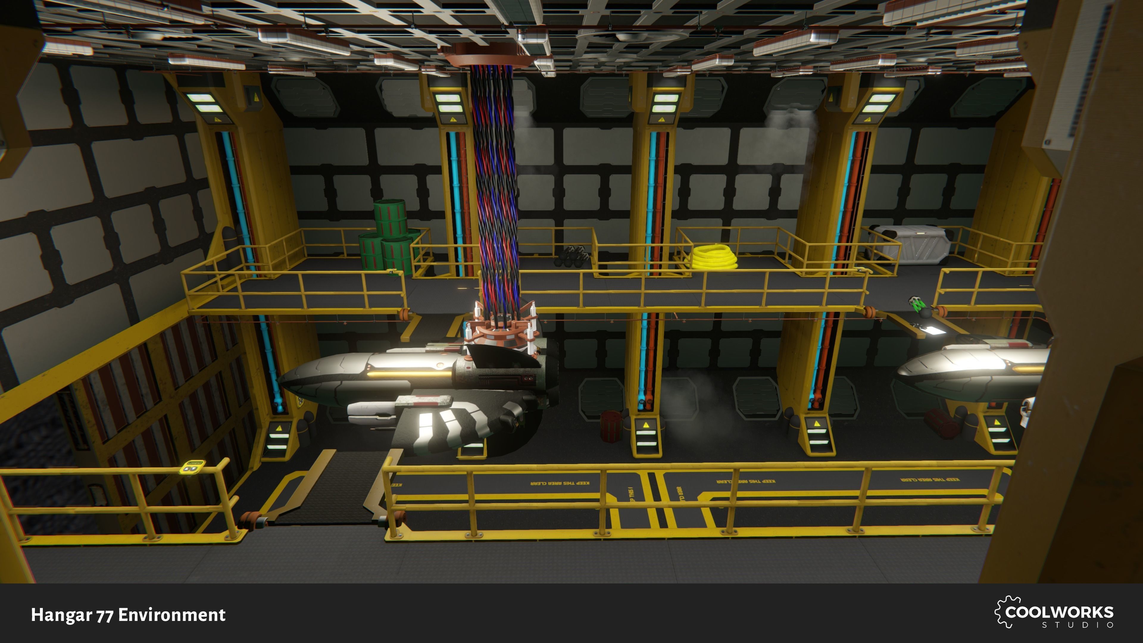 Hangar 77 Environment Tileset Low-poly 3D model_11