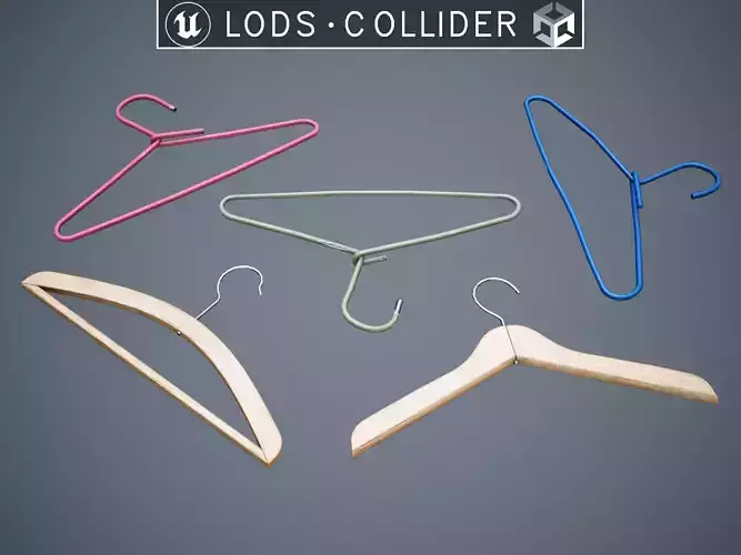 Soviet Cloth Hangers - Clean and Dirty Low-poly 3D model
