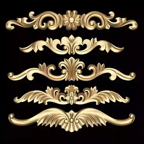 Carved Plaster Molding Decoration 025 Low-poly 3D model