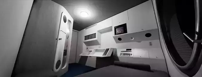 Nakagin Capsule Tower Room  Low-poly 3D model
