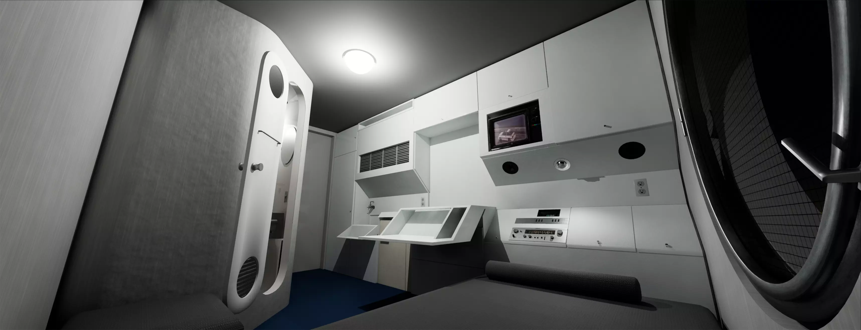 Nakagin Capsule Tower Room  Low-poly 3D model_0