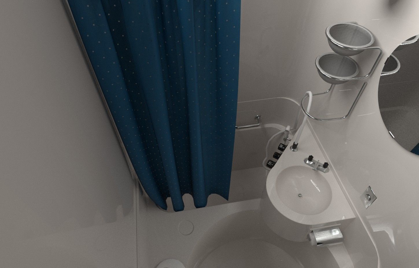 Nakagin Capsule Tower Room  Low-poly 3D model_4