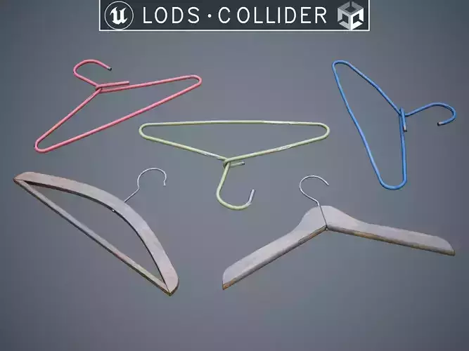 Soviet Coat Hangers Damaged Low-poly 3D model