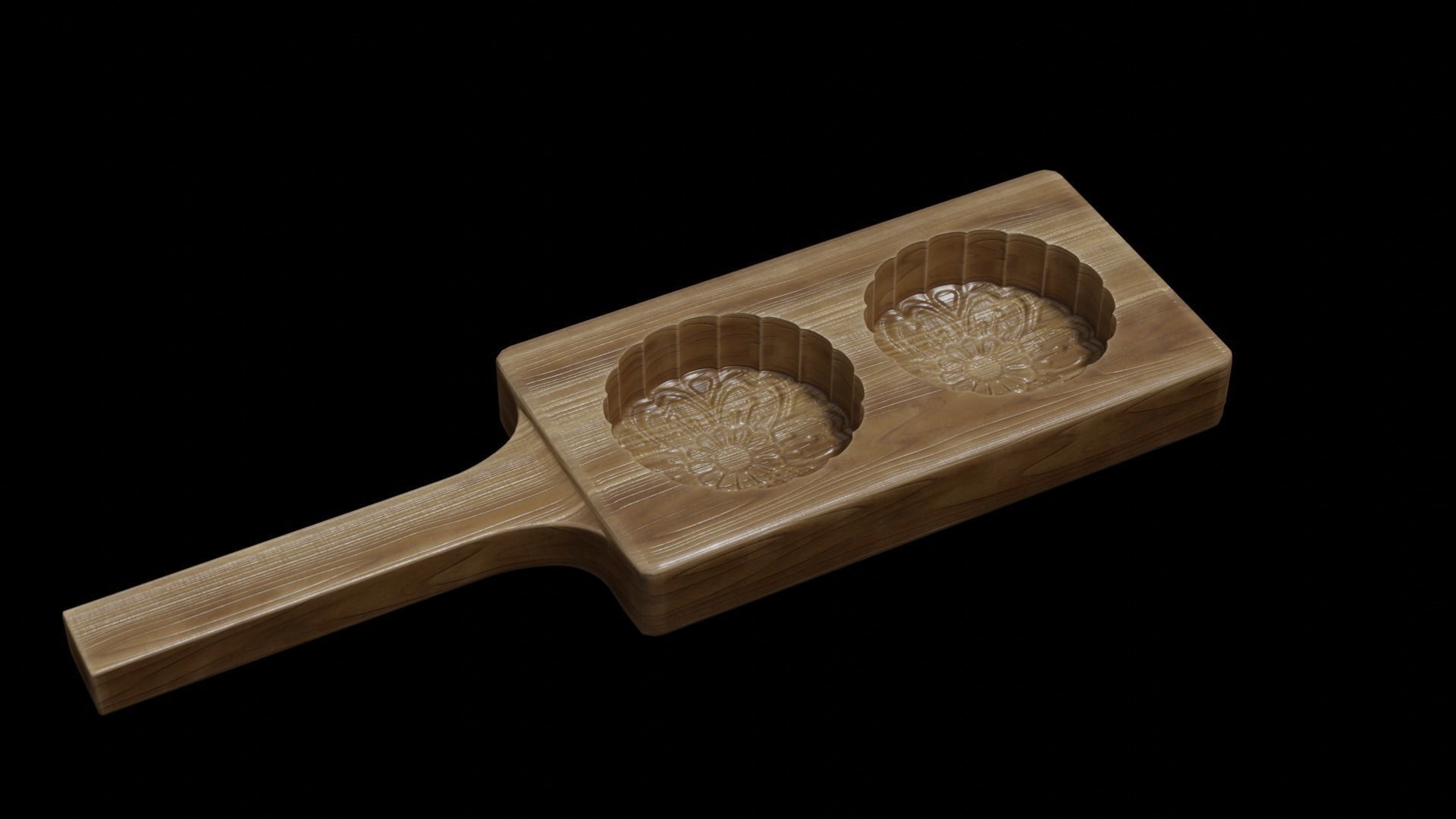 Vietnamese Mooncake Low-poly 3D model_5