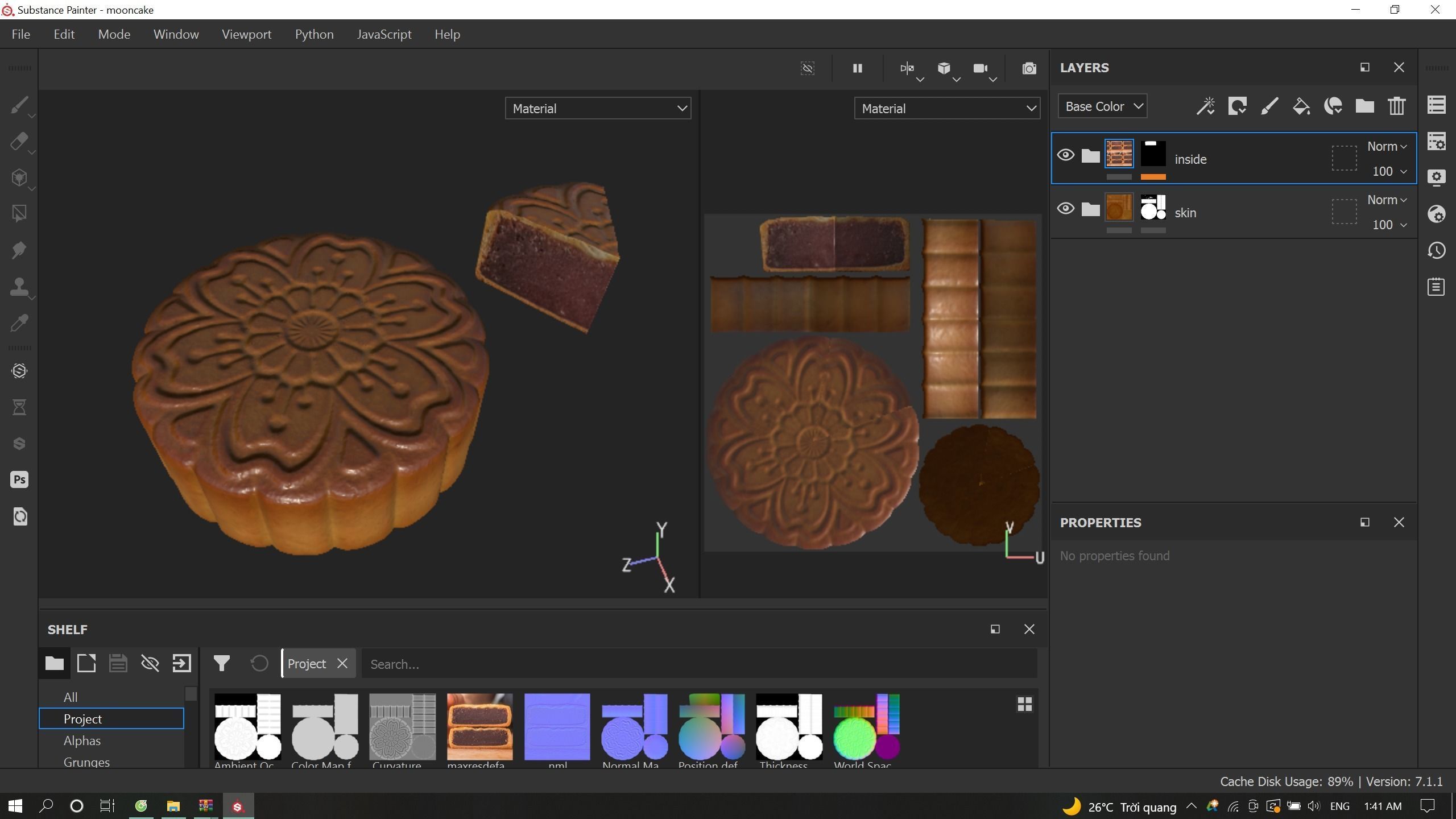 Vietnamese Mooncake Low-poly 3D model_13