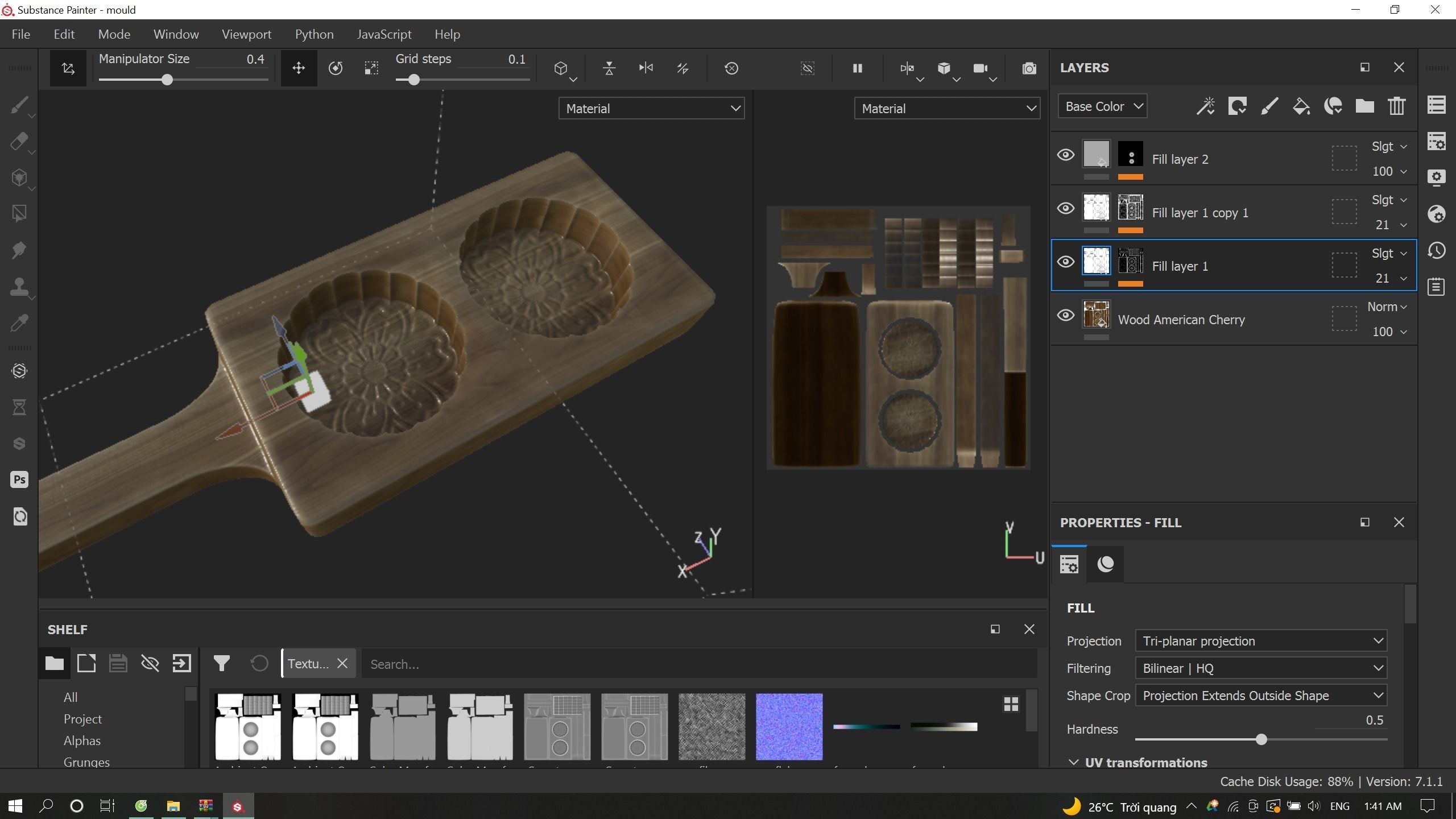 Vietnamese Mooncake Low-poly 3D model_12