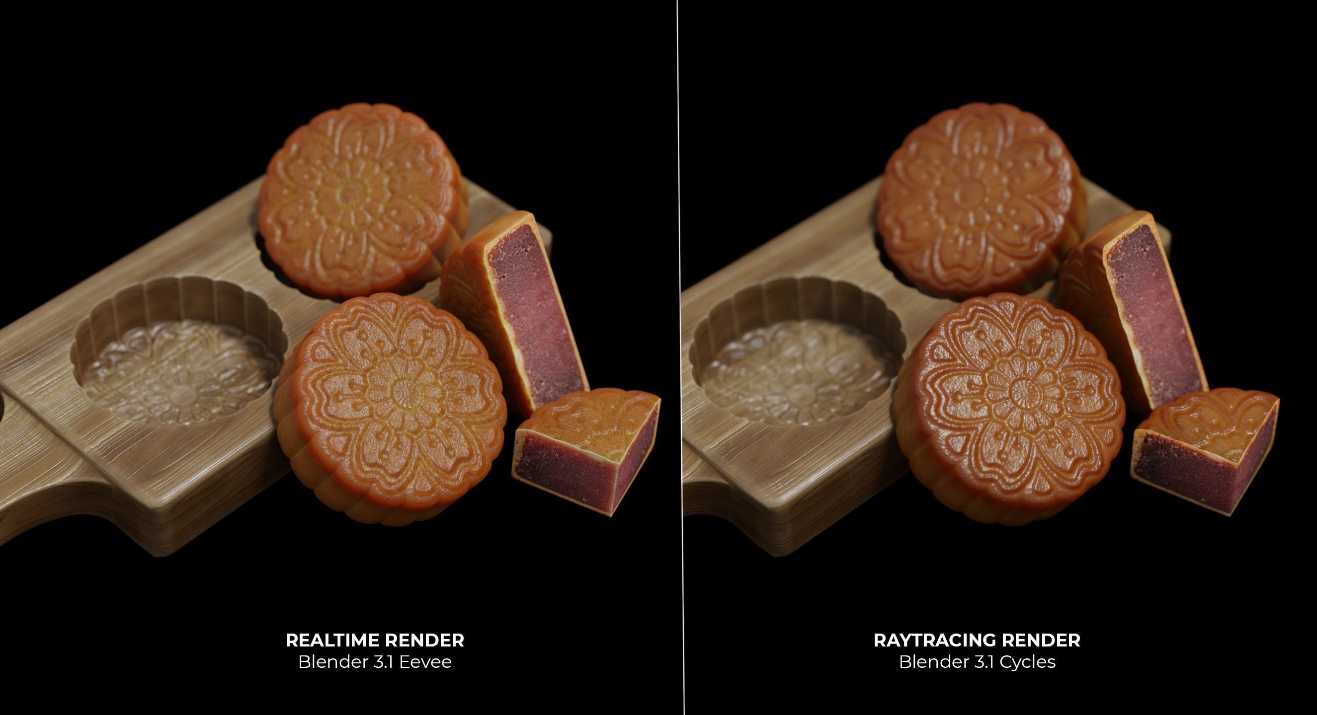 Vietnamese Mooncake Low-poly 3D model_6