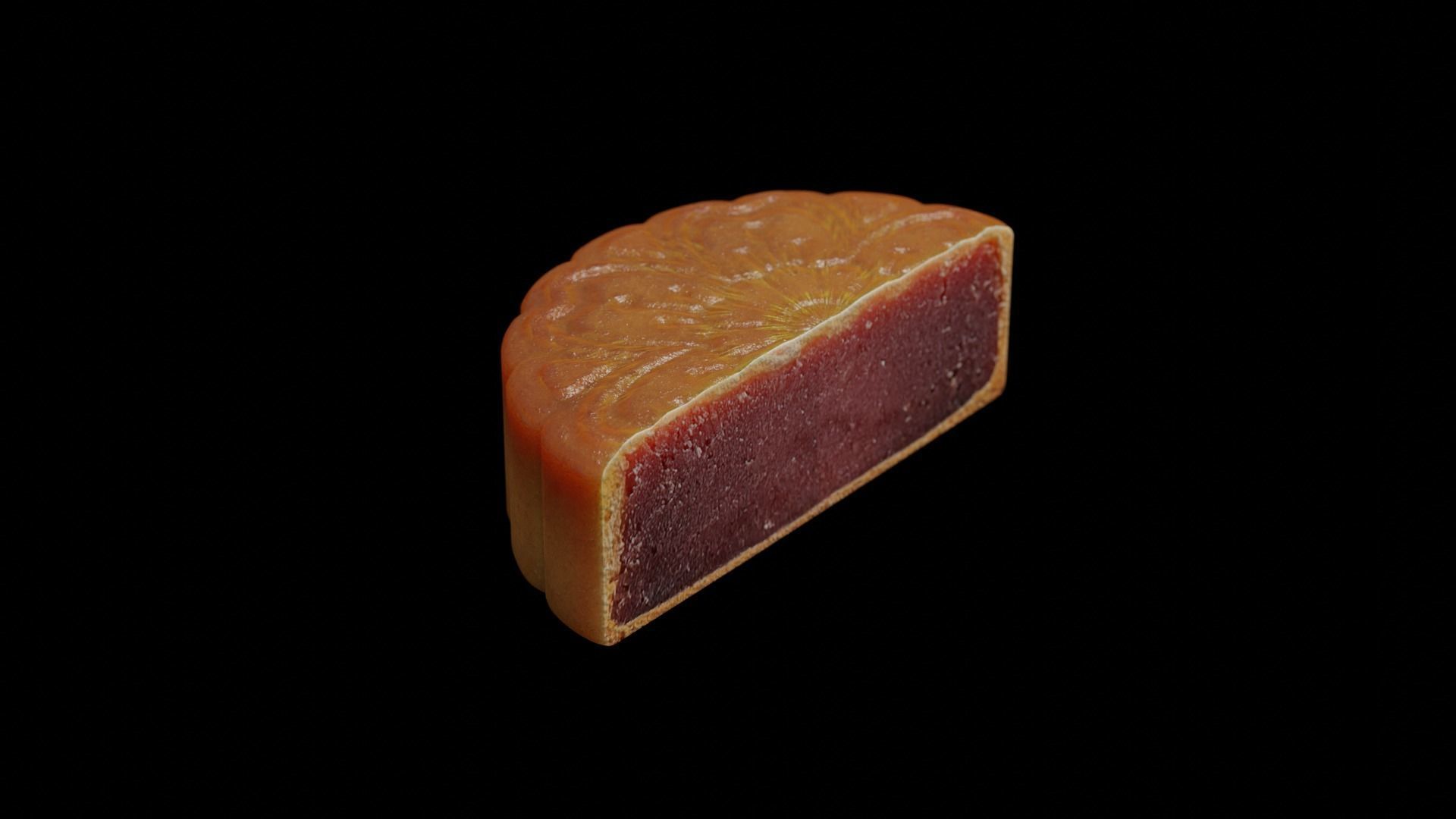 Vietnamese Mooncake Low-poly 3D model_3