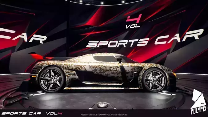 Sportscar VOL 4 Low-poly 3D model