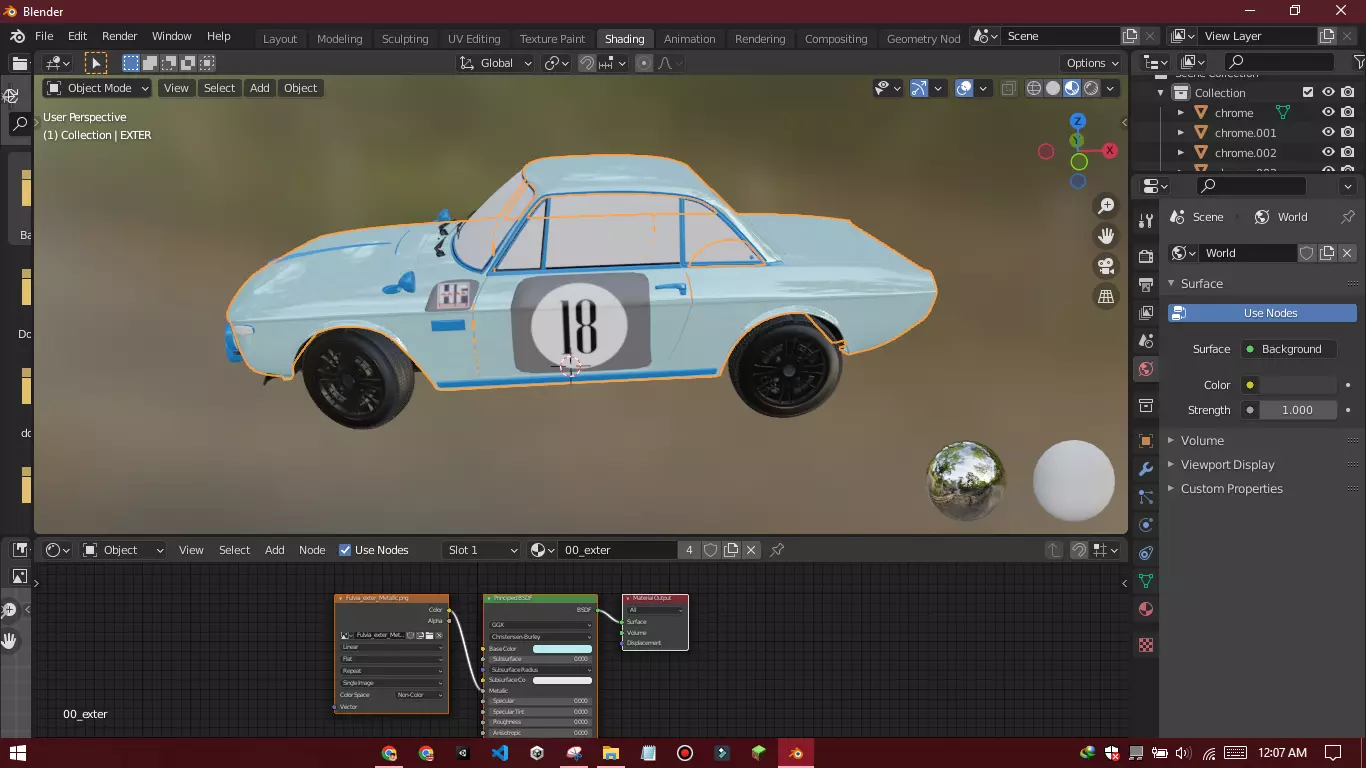 Fulvia Car Model Low Poly Car Low-poly 3D model_0
