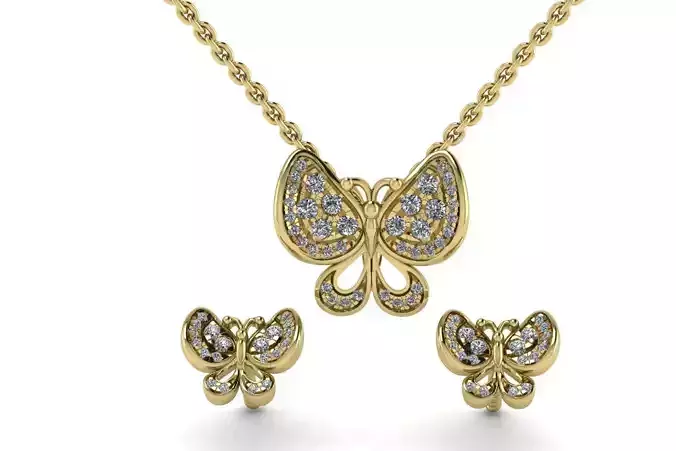 jewelry earrings and pendant  butterfly