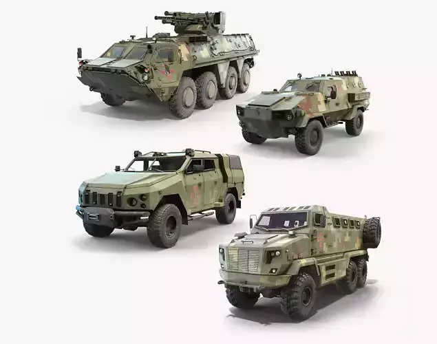Ukrainian Armored Vehicles Set 3D Model Collection