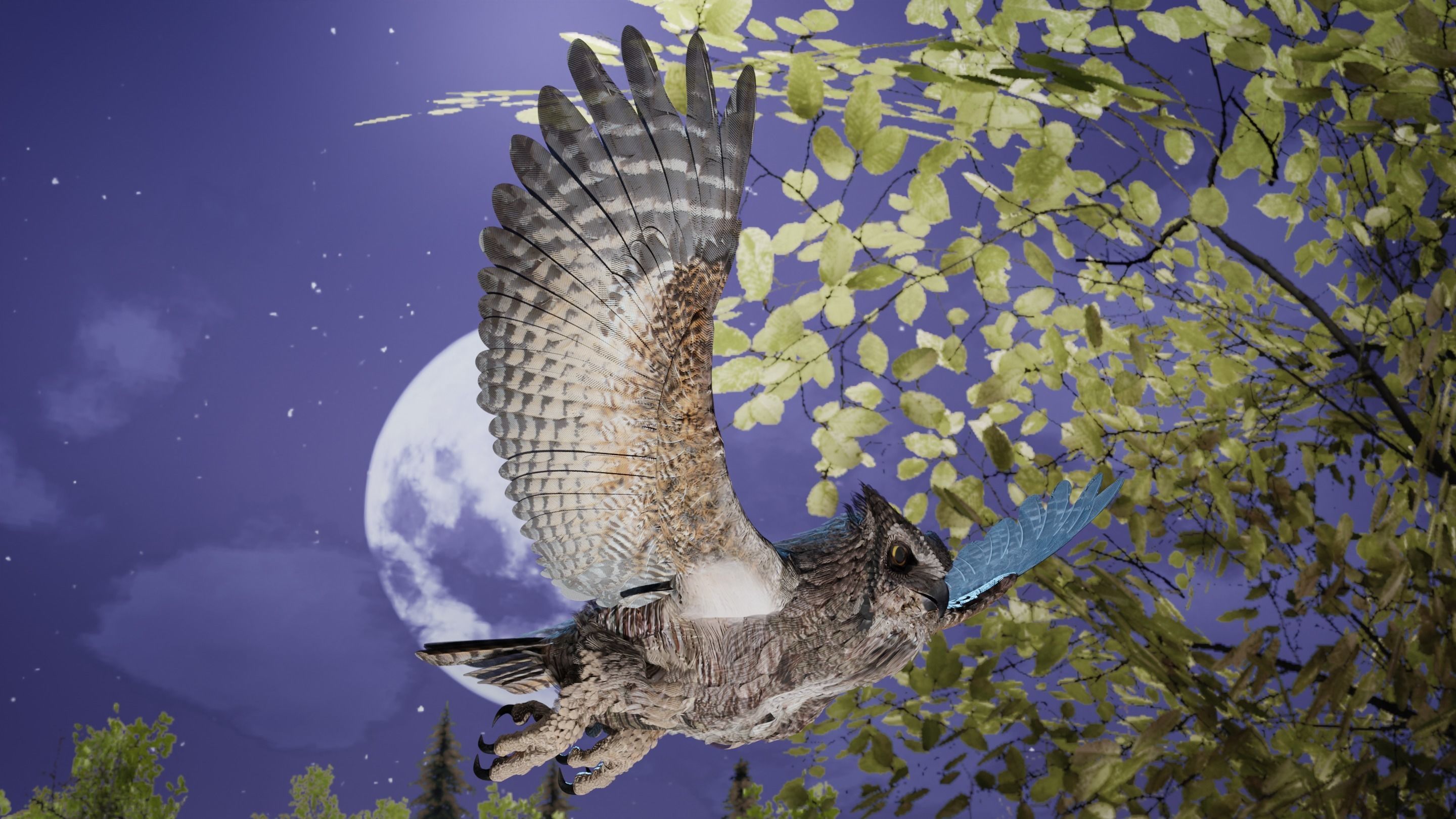 Great Horned Owl - Blender Low-poly 3D model_24