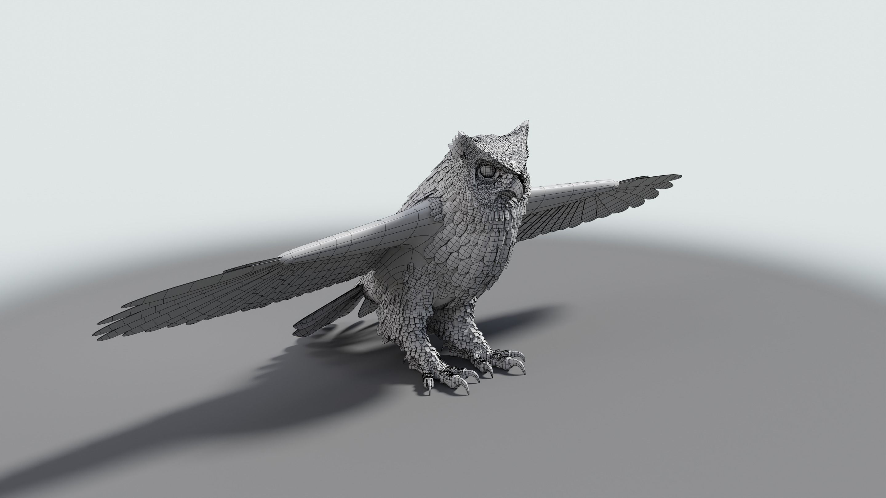 Great Horned Owl - Blender Low-poly 3D model_33