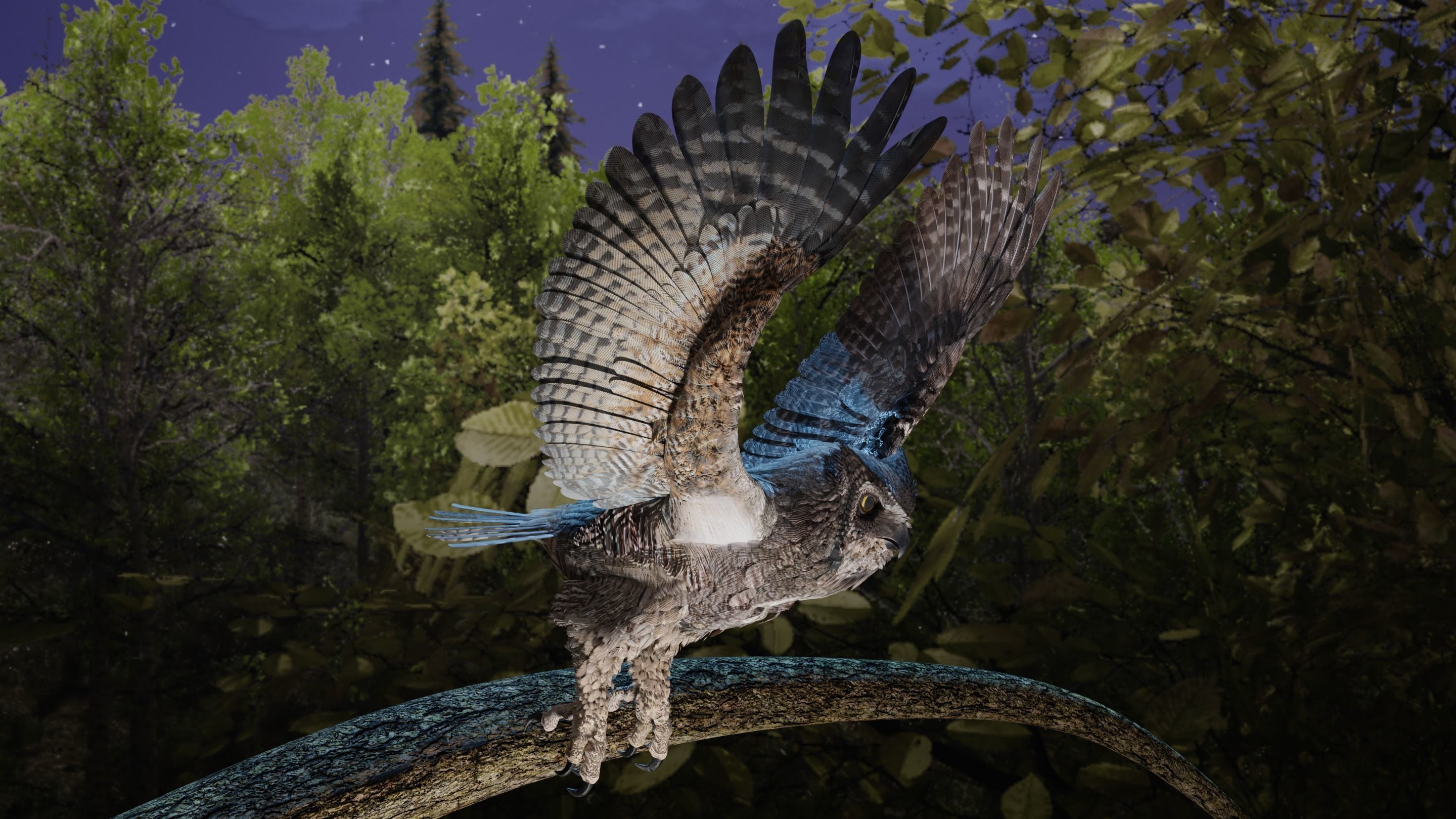 Great Horned Owl - Blender Low-poly 3D model_18