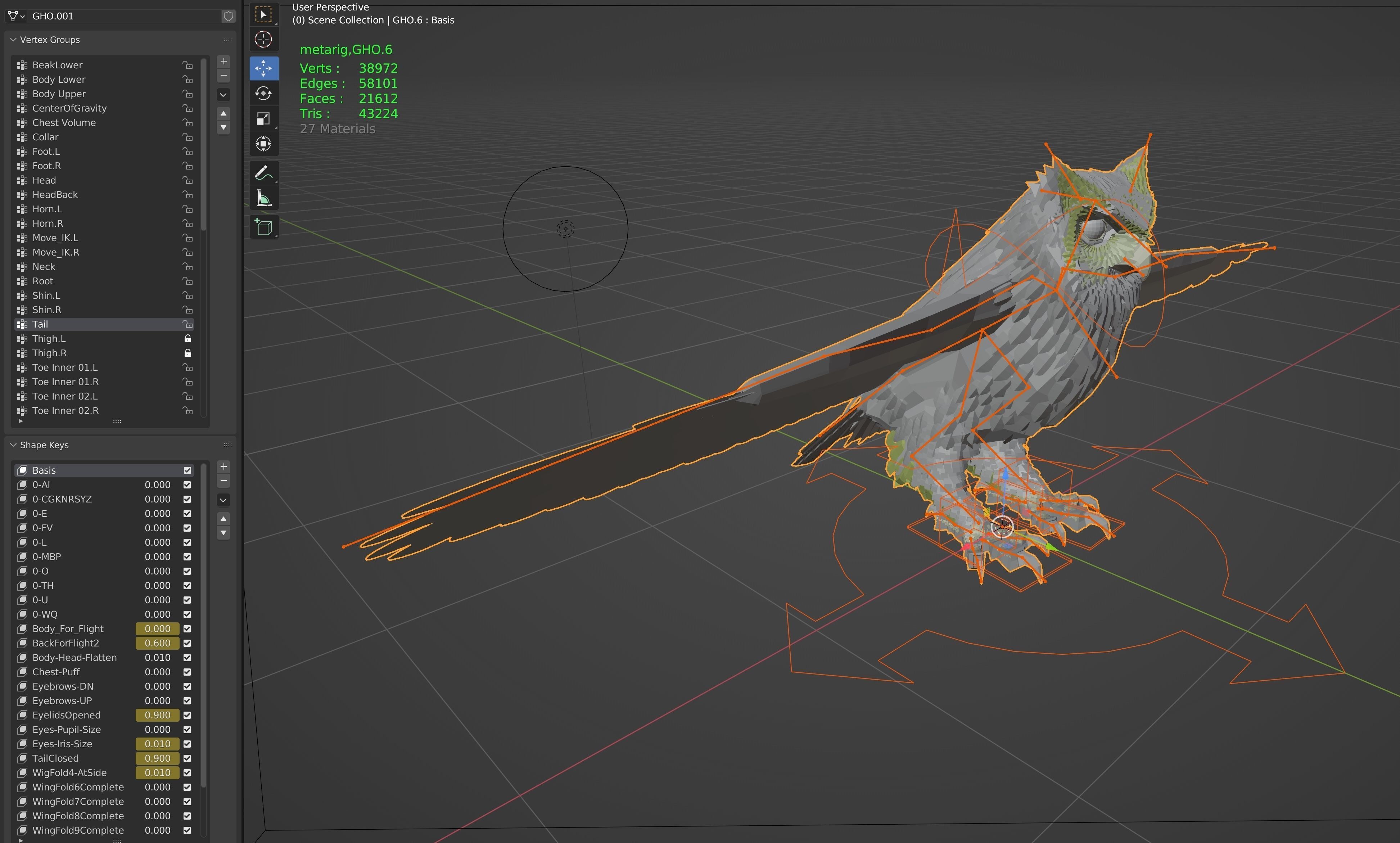 Great Horned Owl - Blender Low-poly 3D model_8