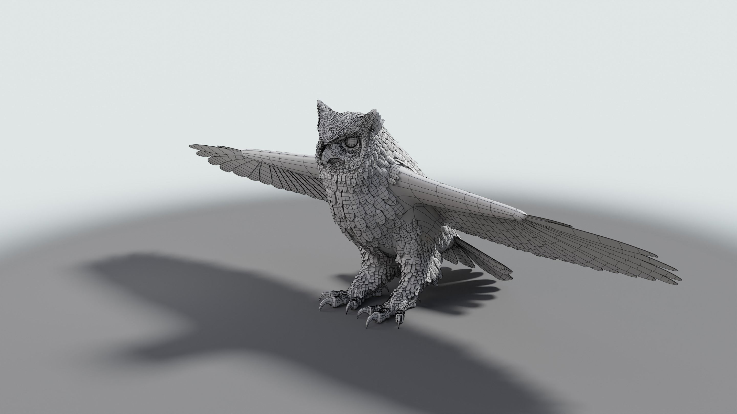 Great Horned Owl - Blender Low-poly 3D model_39